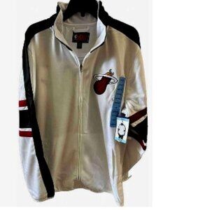 BNWT NBA MIAMI HEAT USA white blue color block track jacket (XL)
